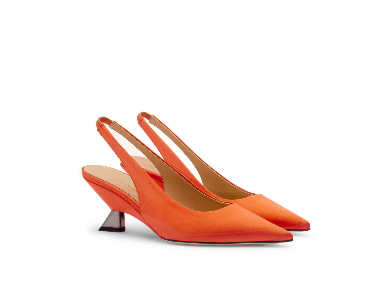 Slingback 릴리 새틴 오렌지