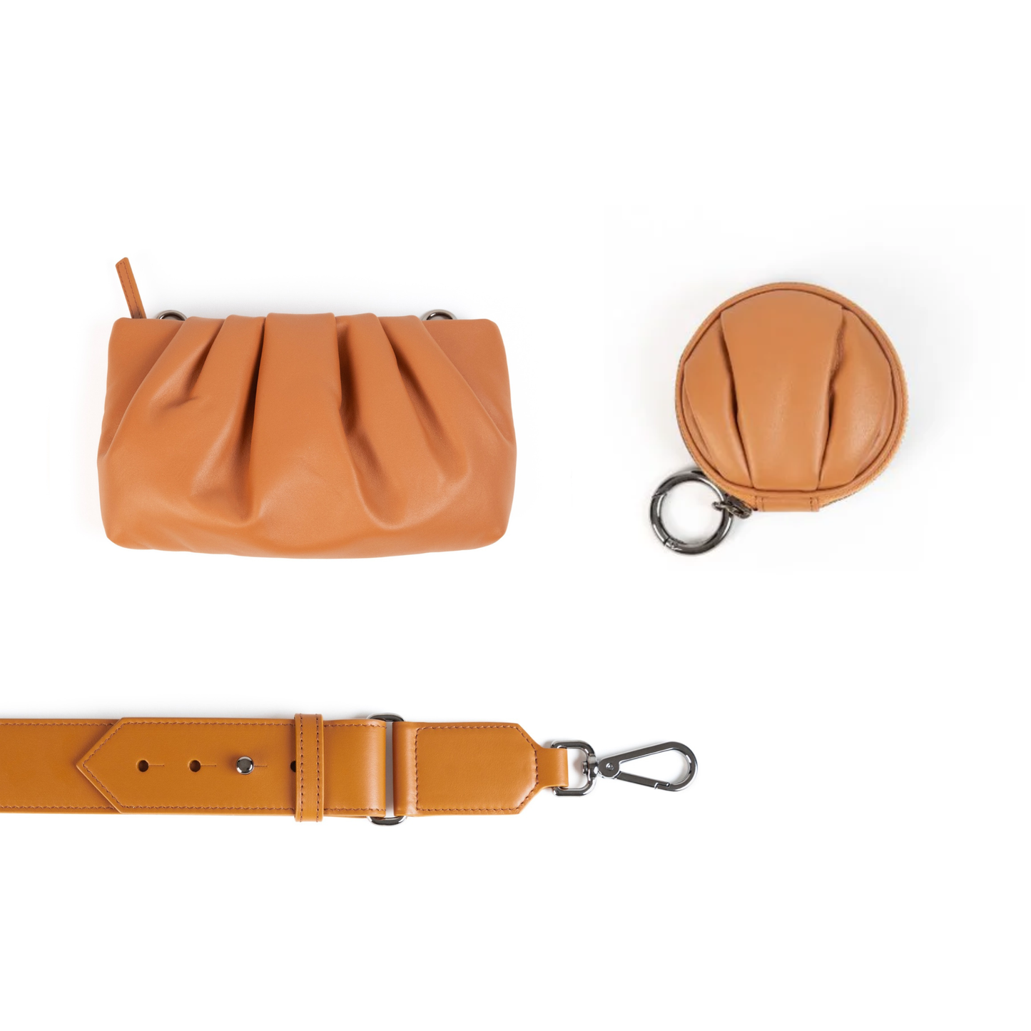 The Body Bag Cammello - Tracolla con Pochette M e Pocket Charm