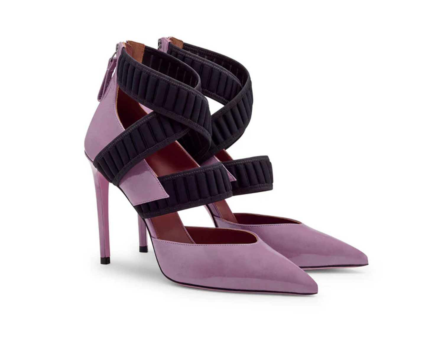 스포르자 라일락 페이턴트 데콜테