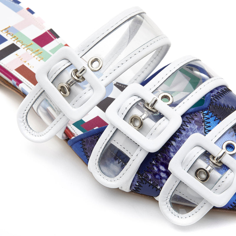 Mule Indie Patchwork Bluette
