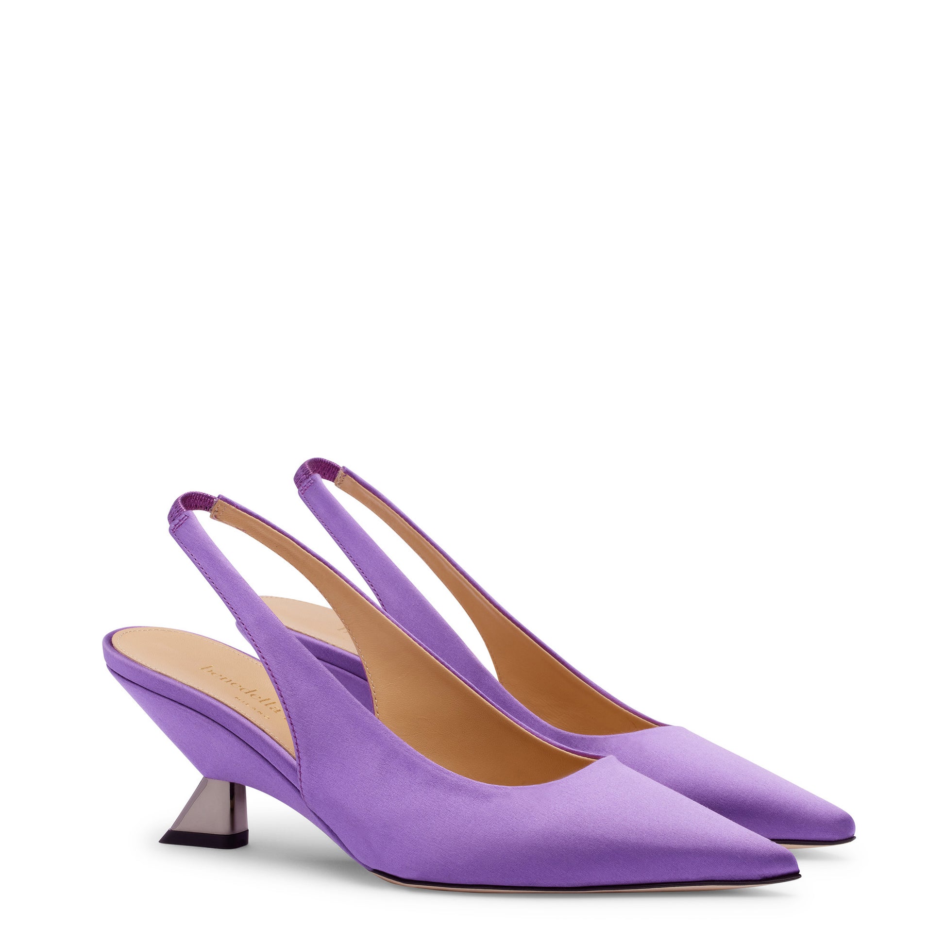 Lilly Lilac Slingback, wedge heel Luxury shoes Benedetta Boroli