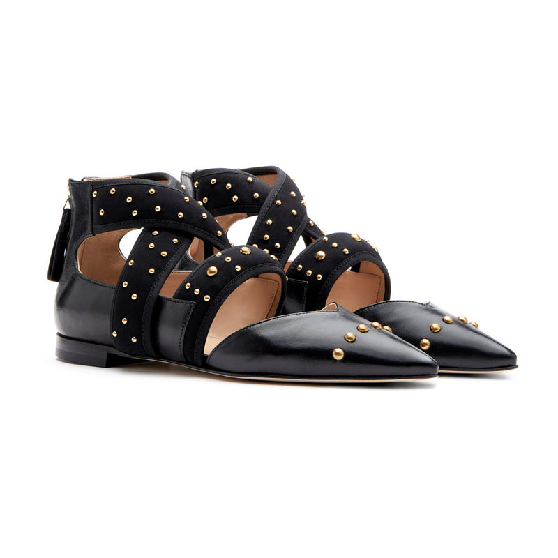 Ballet flat Cadorna Black with Studs